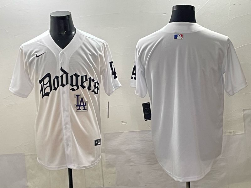 Men 2025 Los Angeles Dodgers Blank White 7th generations Joint Name Nike MLB Jersey style 02->customized nfl jersey->Custom Jersey